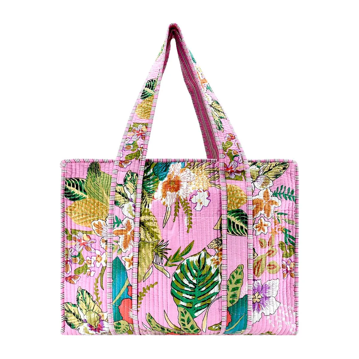 Cotton Block Print Tote Bag- Small & Large