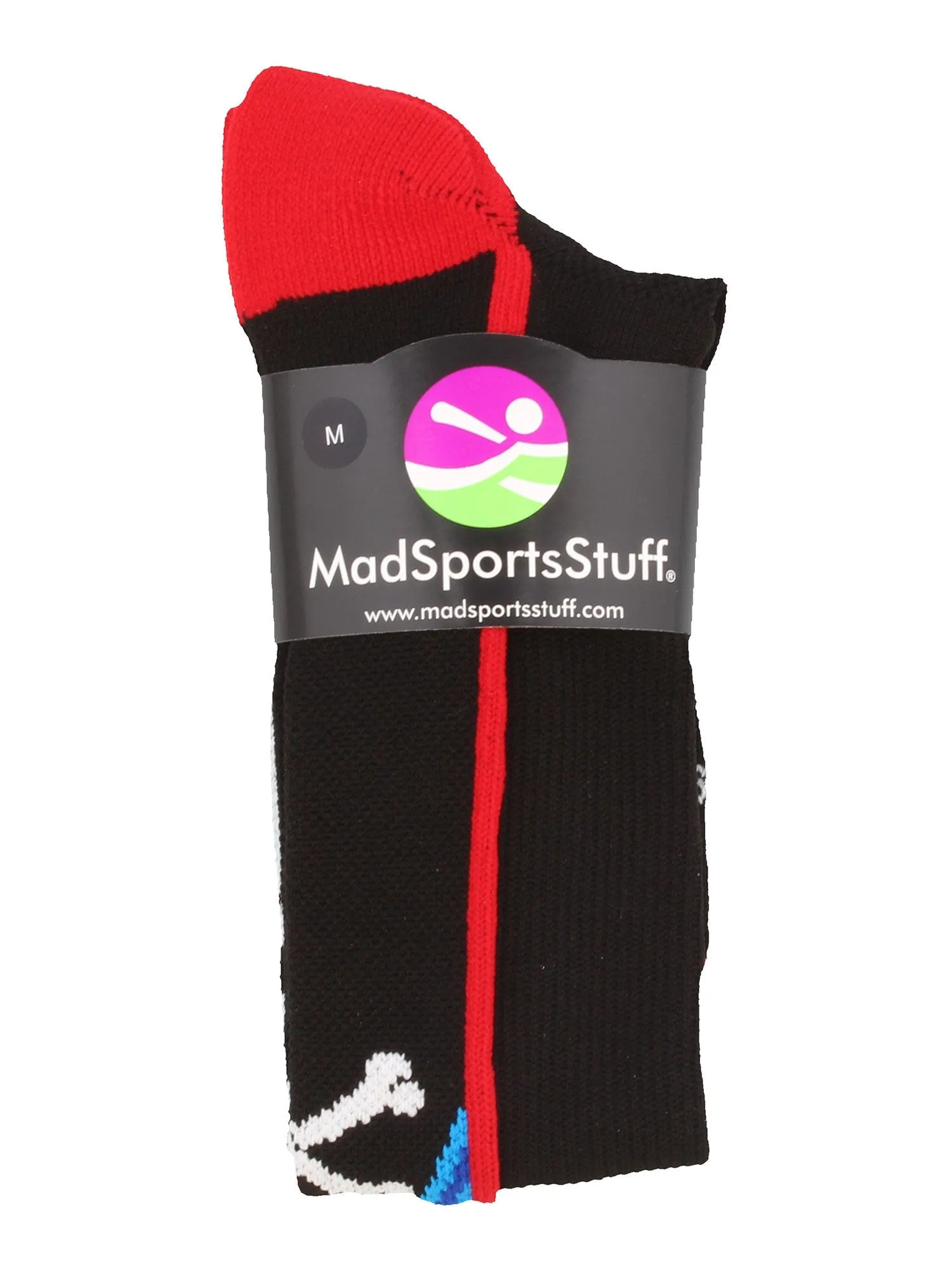 Crazy Socks with Laser Skull and Crossbones Over the Calf Socks