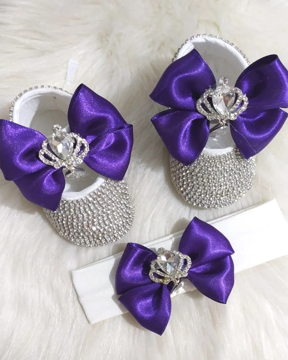 Crystal Handmade Bling Shoes and Headband Set