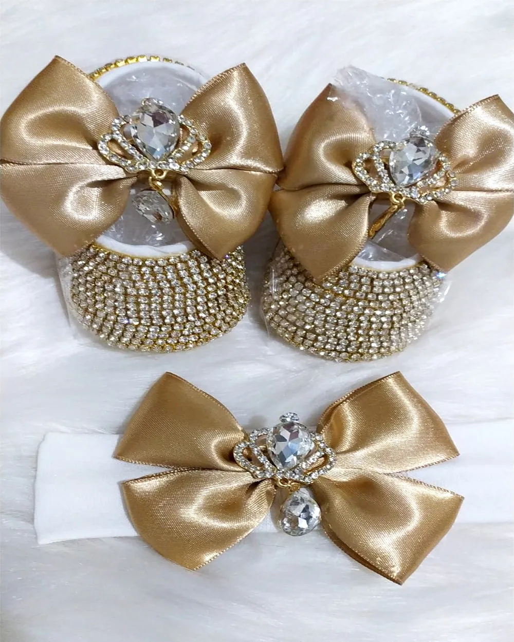 Crystal Handmade Bling Shoes and Headband Set