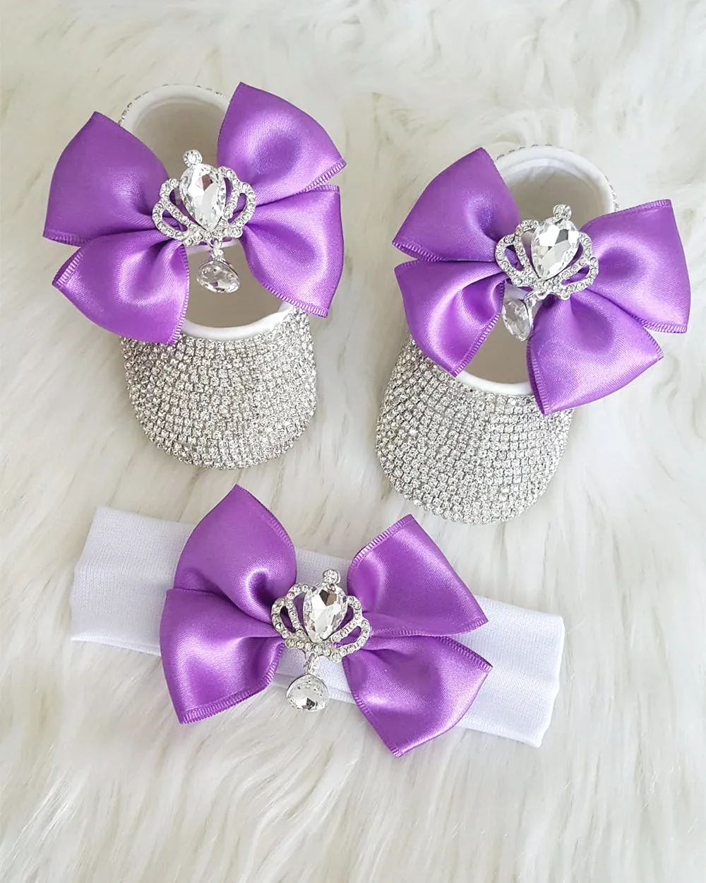 Crystal Handmade Bling Shoes and Headband Set