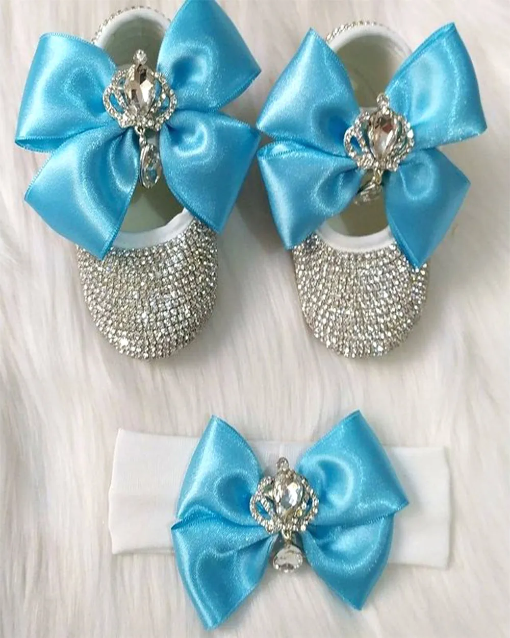 Crystal Handmade Bling Shoes and Headband Set