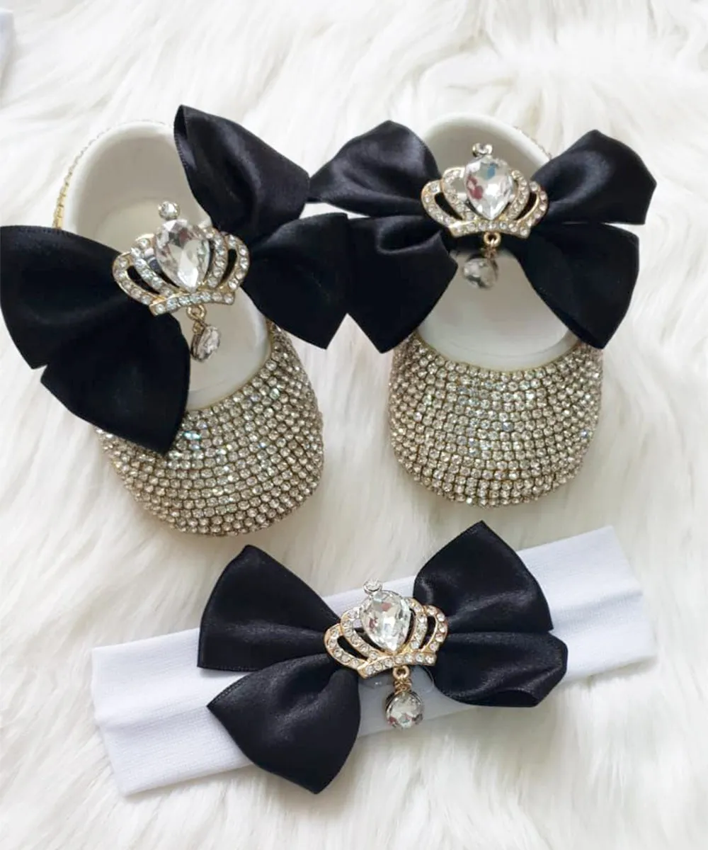 Crystal Handmade Bling Shoes and Headband Set