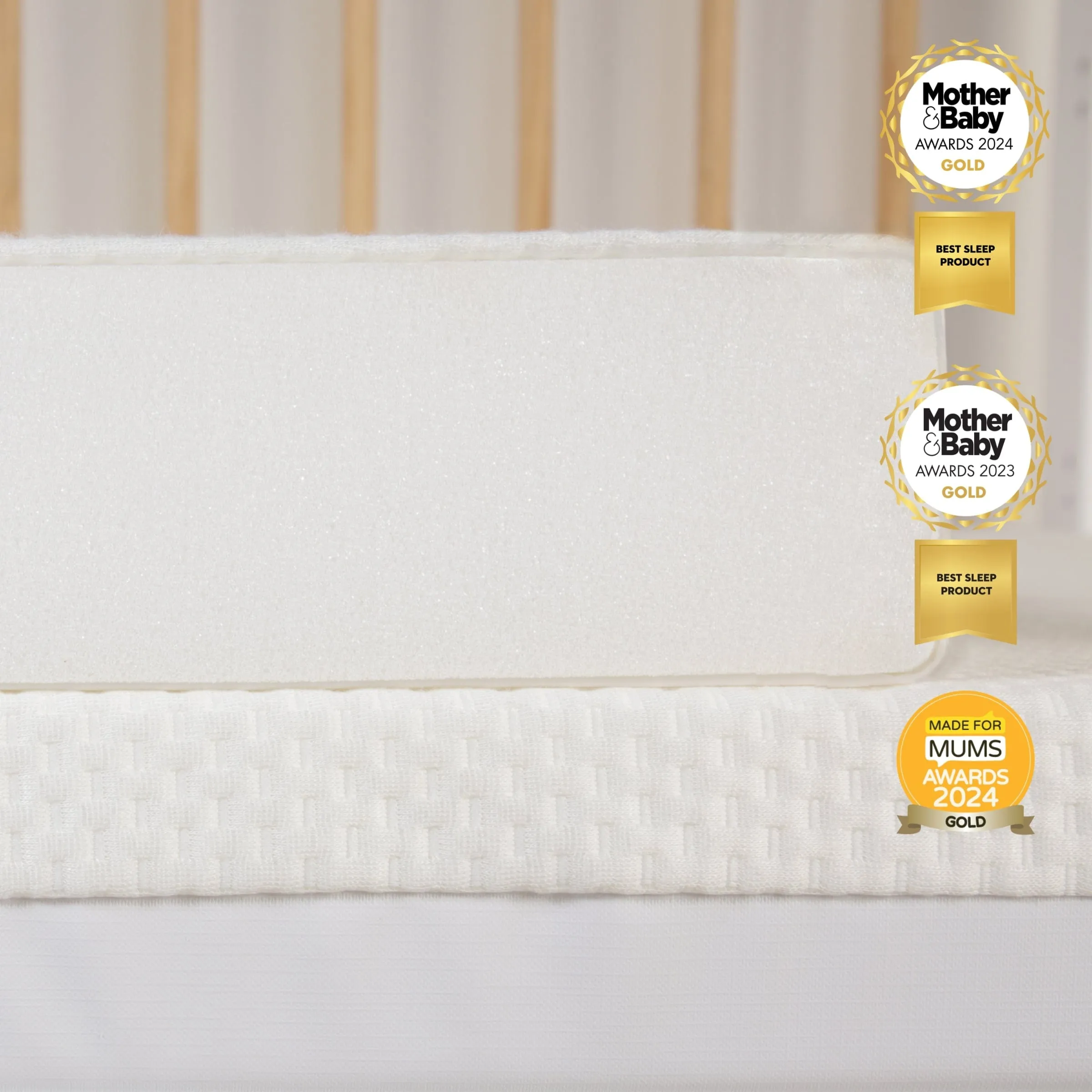 CuddleCo Lullaby Hypo-Allergenic Bamboo Foam Cot Bed Mattress 140 x 70cm
