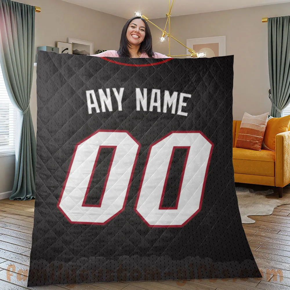Custom Premium Quilt Blanket Miami Jersey Basketball Personalized Quilt Gifts for Her & Him