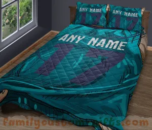 Custom Quilt Sets Charlotte Jersey Personalized Basketball Premium Quilt Bedding for Men Women