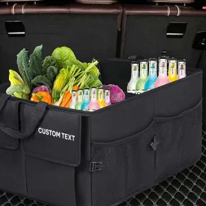 Custom Text For Car Trunk Organizer, Compatible with All Cars, Foldable Car Trunk Storage Box, Storage Bag, Waterproof, Dust-proof, Stain-Resistant AC12997