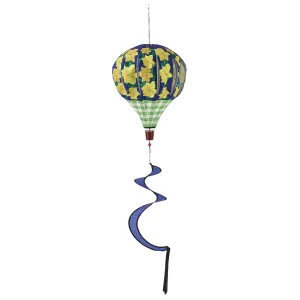 Daffodils and Checks Burlap Balloon Spinner,45b396
