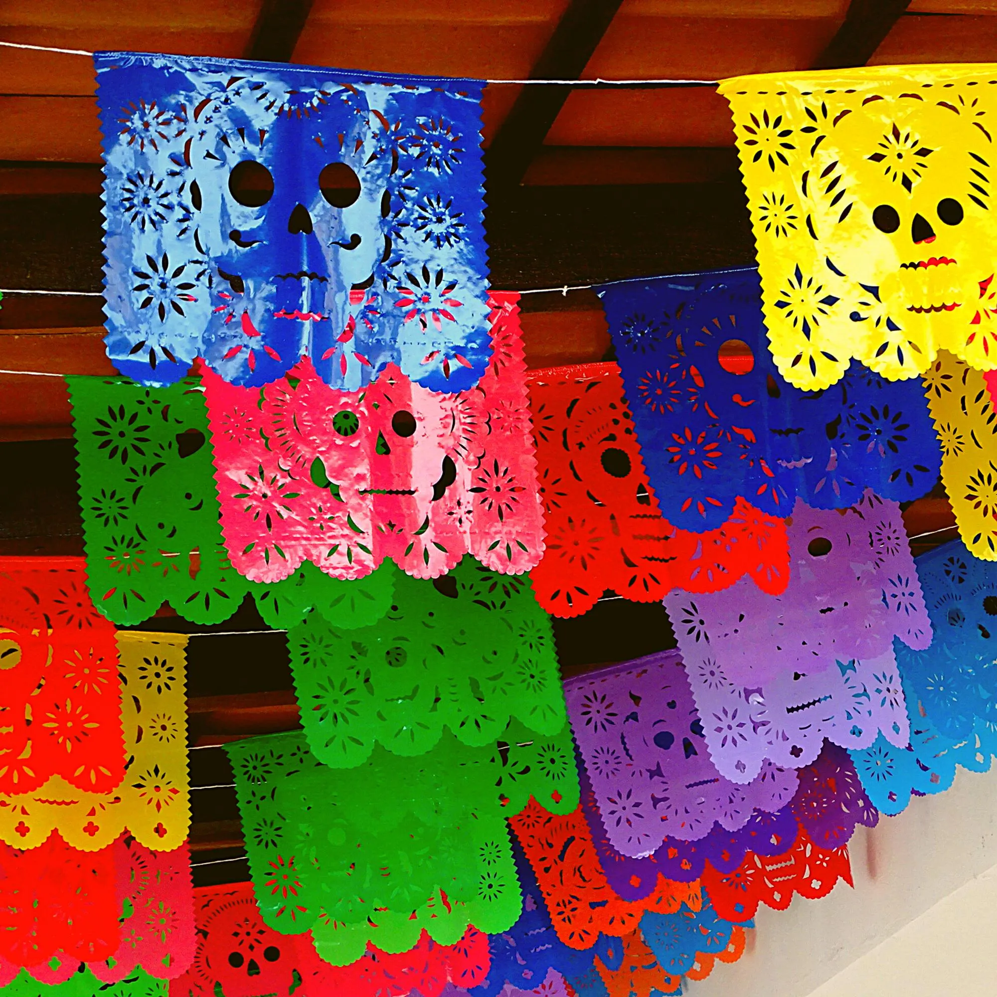 Day of the Dead Multi-Color Papel Picado Banners (Plastic, 90ft Total)