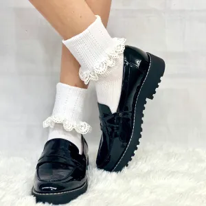 DELICATE  cuff ankle socks women - white