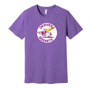 Denver Rockets Distressed Logo Shirt - Defunct Basketball Team - Celebrate Colorado Heritage and History - Hyper Than Hype