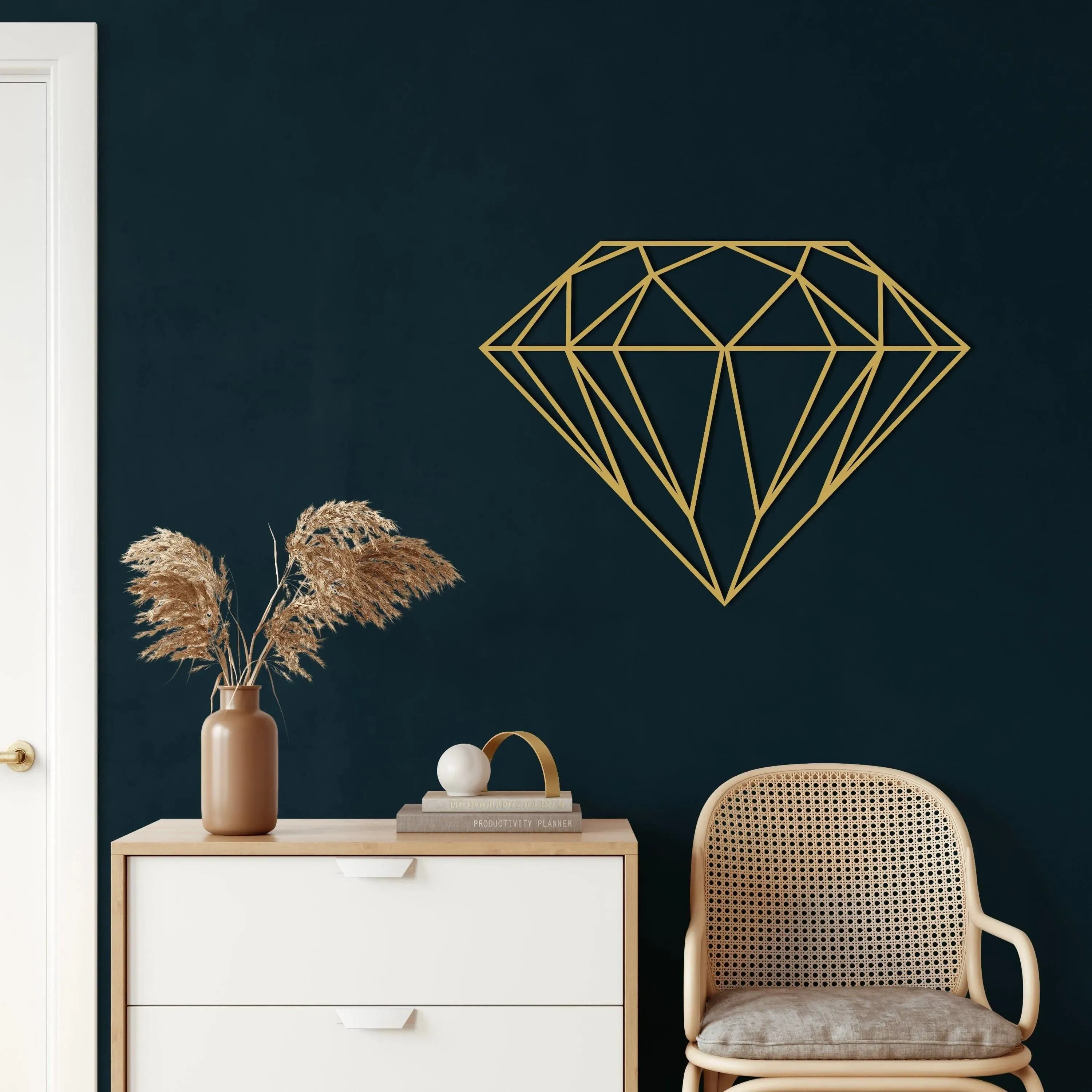 Diamond Shaped Metal Wall Hanging Decor