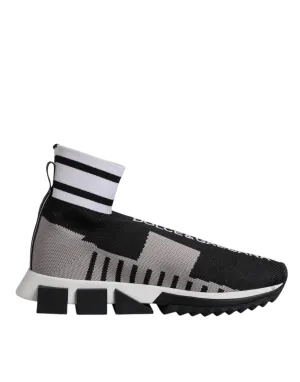 Dolce & Gabbana Black Gray Sorrento Socks Men Sneakers Shoes