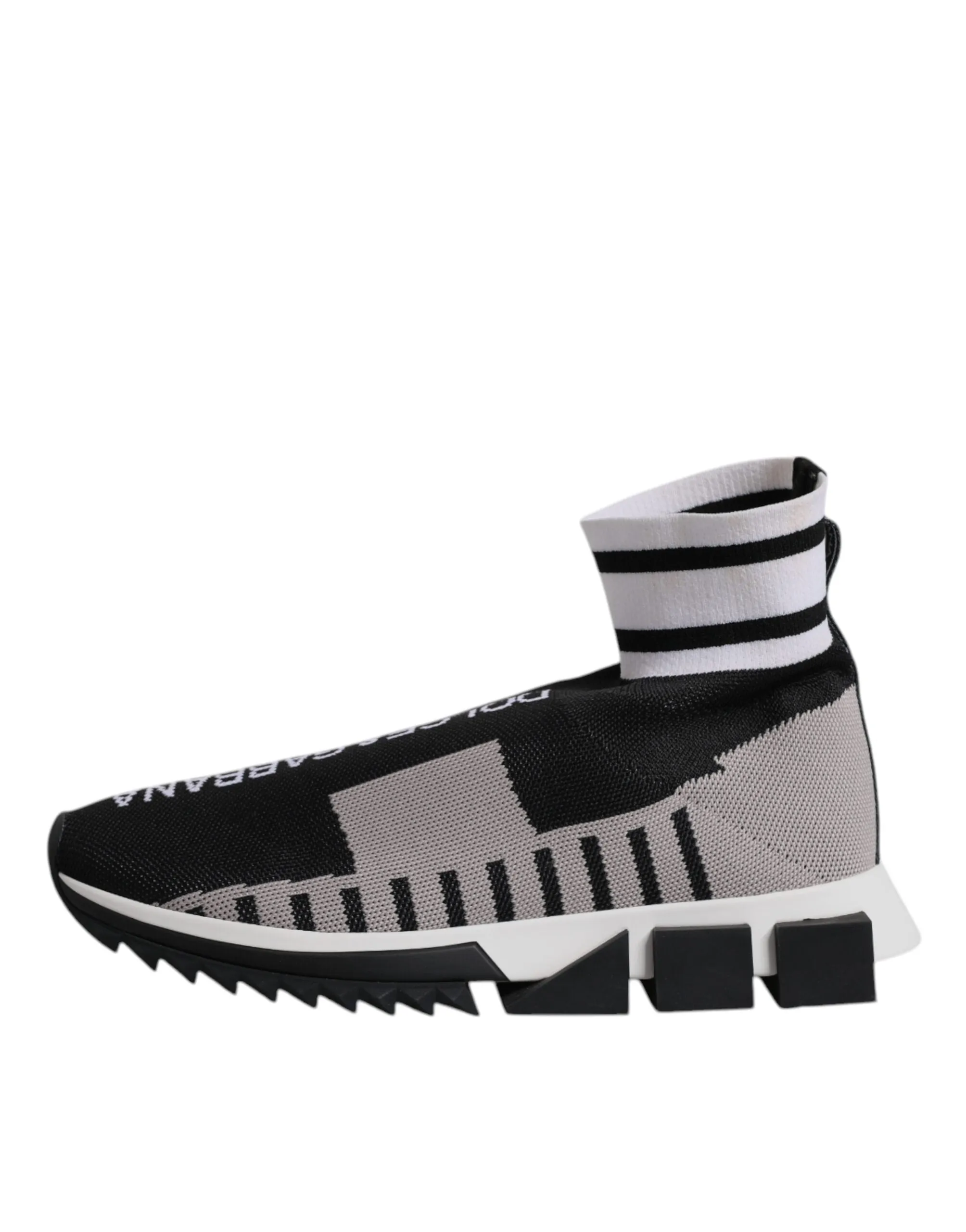 Dolce & Gabbana Black Gray Sorrento Socks Men Sneakers Shoes