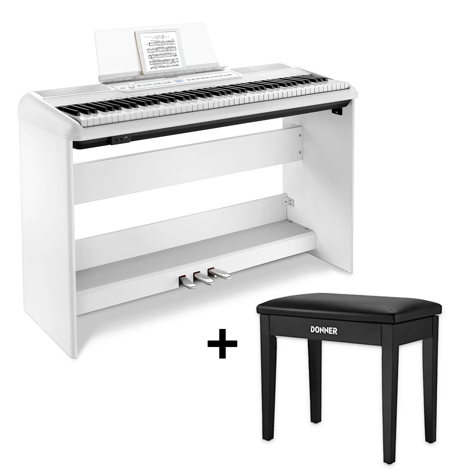 Donner SE-1 88 Key Full Weighted Digital Piano Portable Professional Arranger Keyboard with Stand