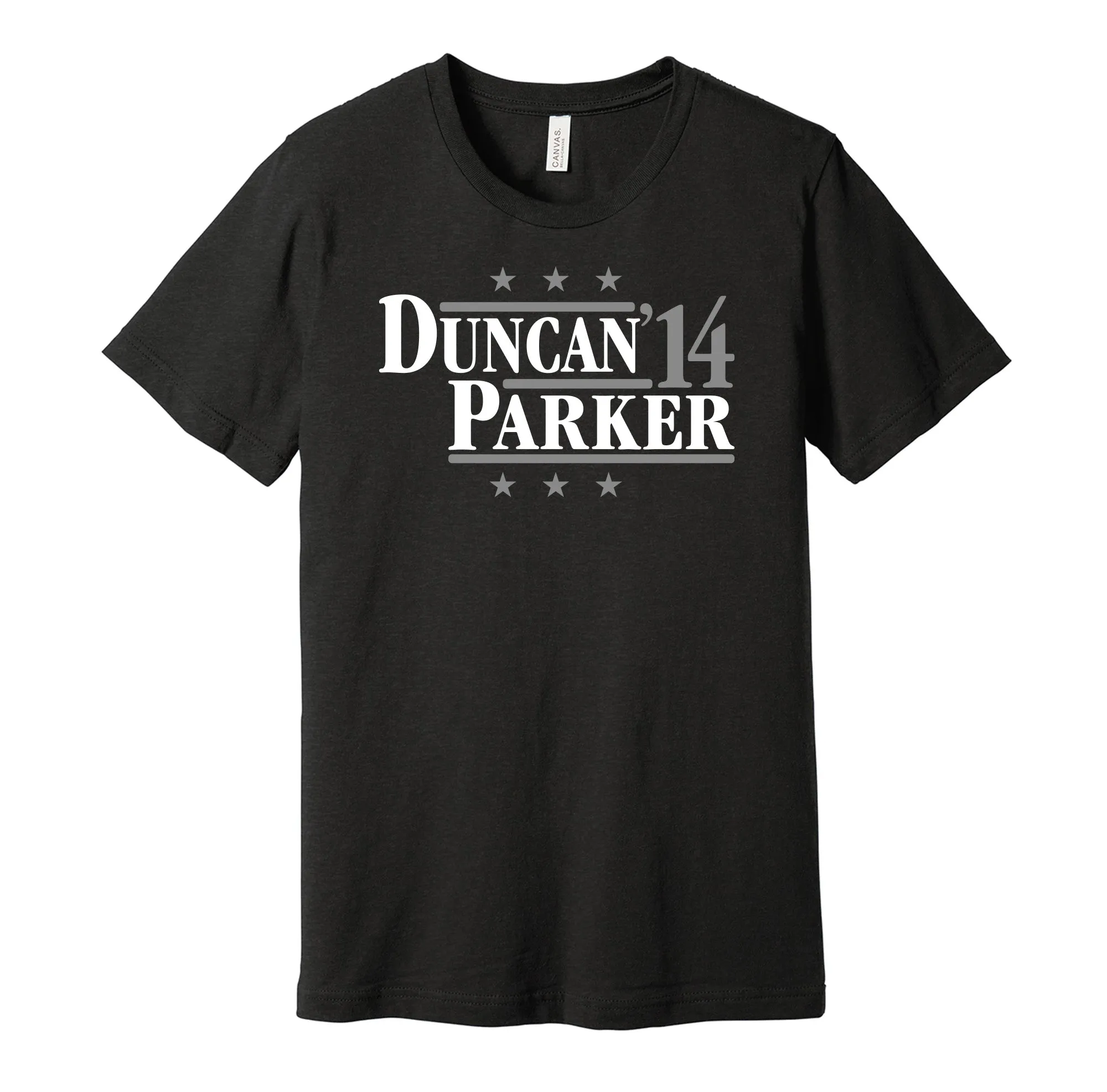 Duncan & Parker '14 - San Antonio Basketball Legends Political Campaign Parody T-Shirt - Hyper Than Hype Shirts