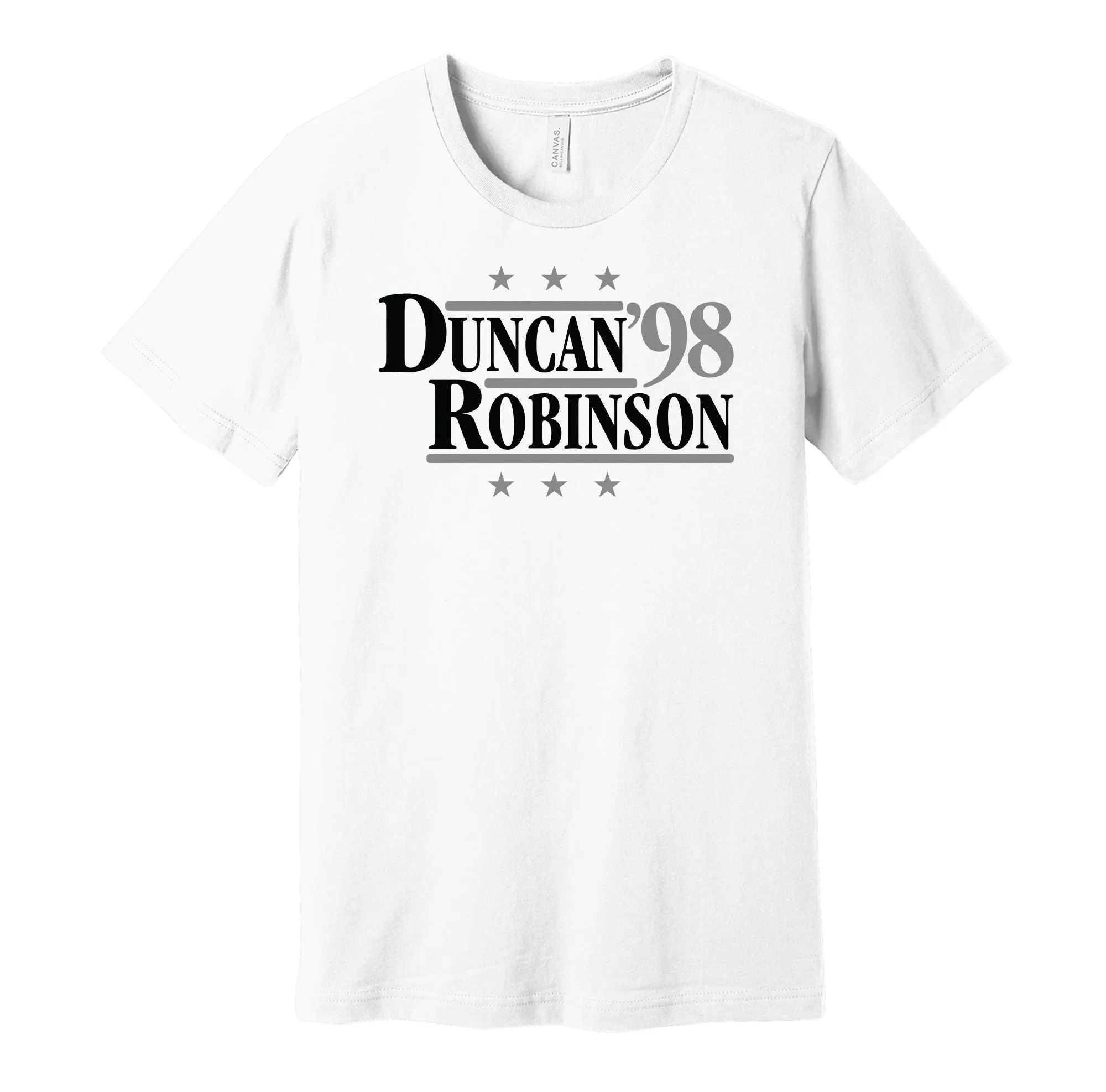 Duncan & Robinson '98 - San Antonio Basketball Legends Political Campaign Parody T-Shirt - Hyper Than Hype Shirts