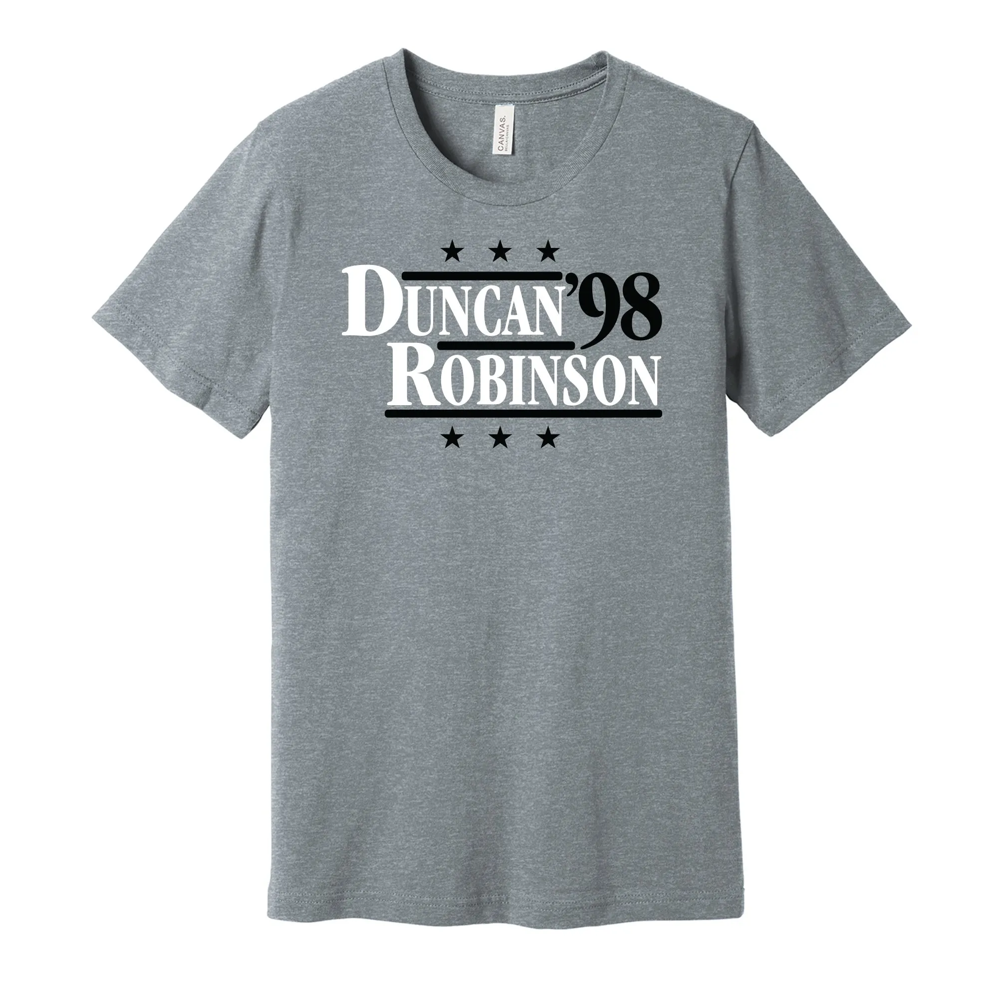 Duncan & Robinson '98 - San Antonio Basketball Legends Political Campaign Parody T-Shirt - Hyper Than Hype Shirts