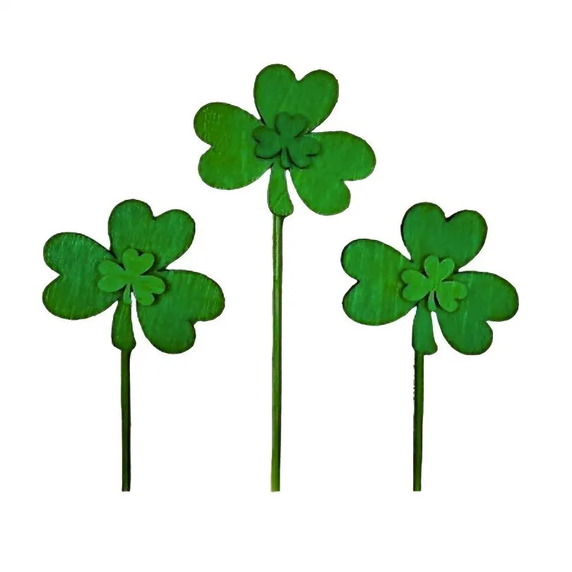 Duo Petite Shamrock Garden Stakes