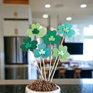 Duo Shamrock Mini Wooden Plant Stakes