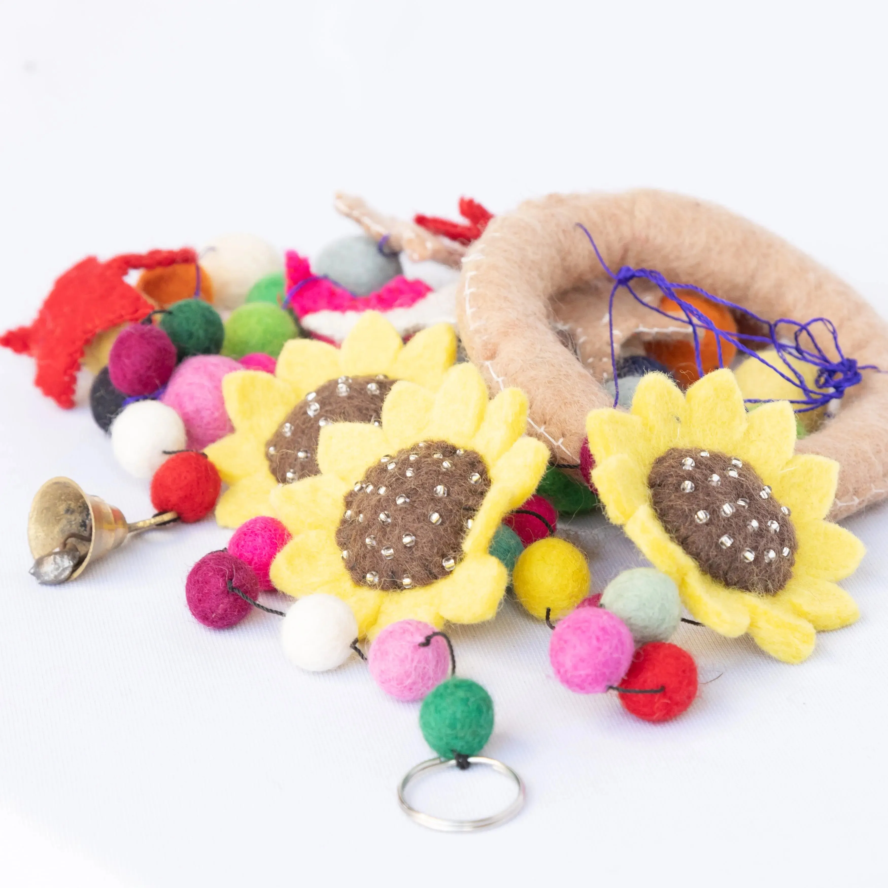 EcoFriendly Customizable Wool Felt Ball Garland Handmade in Nepal