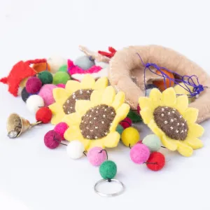 EcoFriendly Customizable Wool Felt Ball Garland Handmade in Nepal