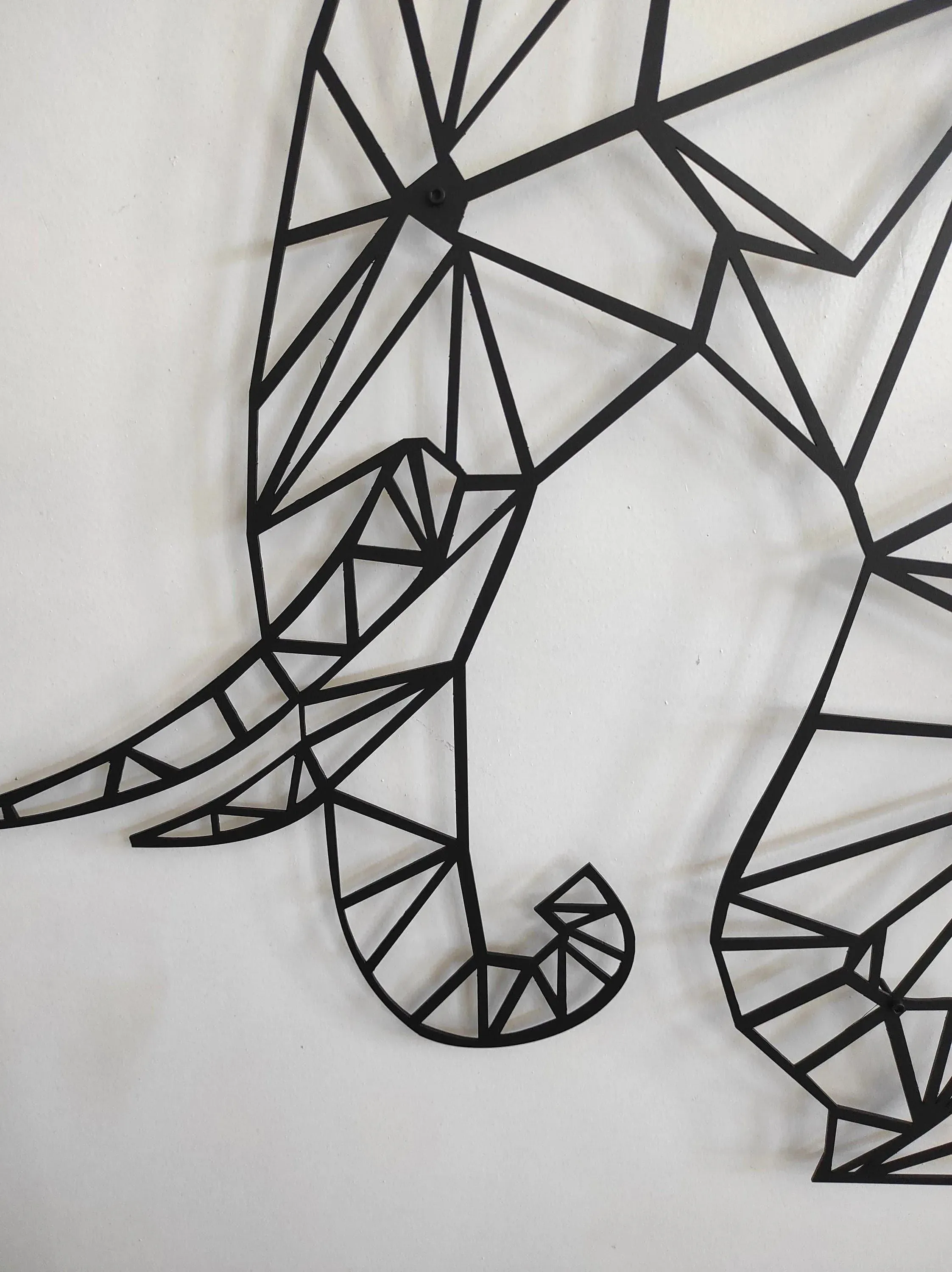 Elephant Shaped Metal Wall Hanging Decor