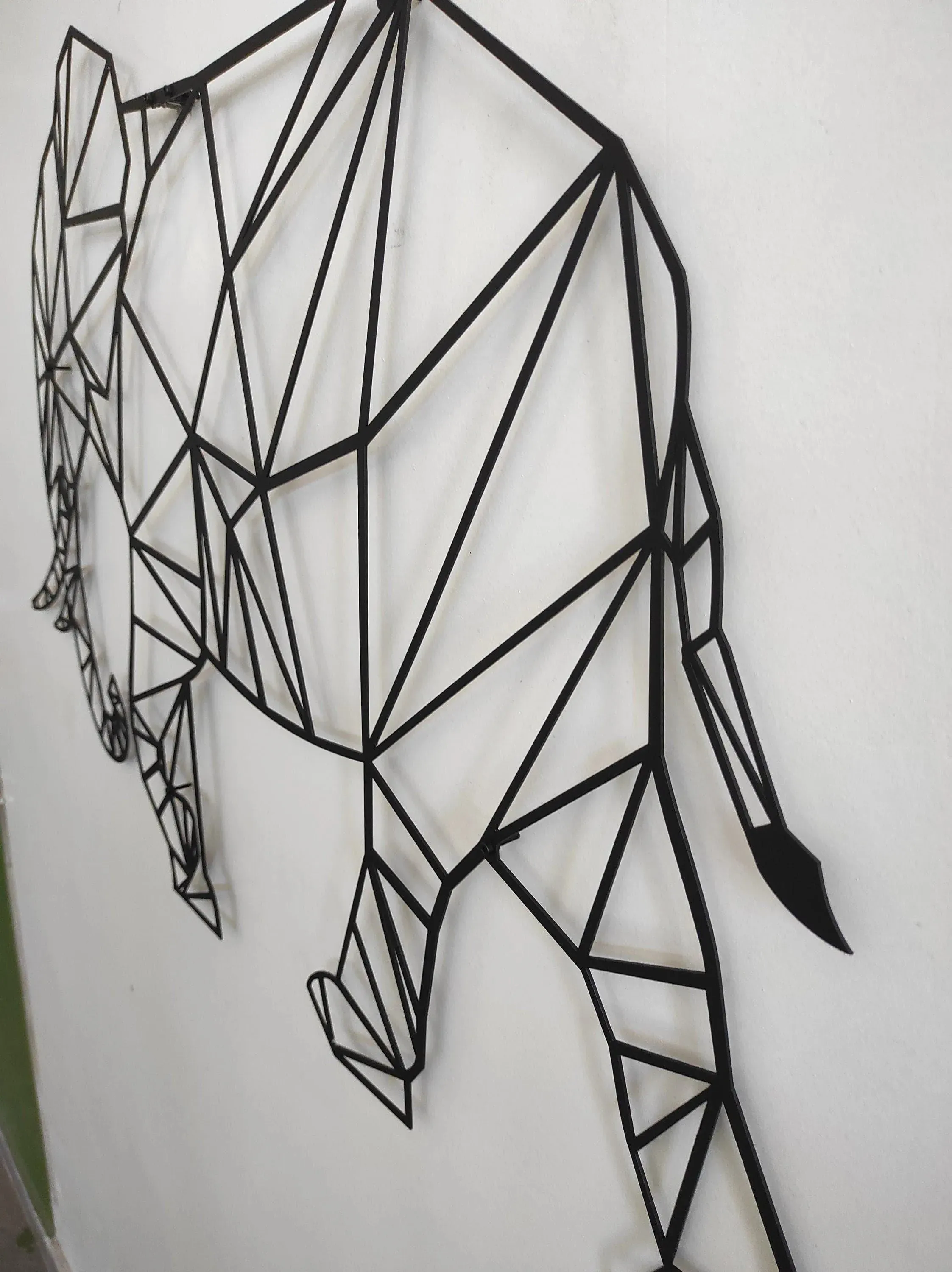 Elephant Shaped Metal Wall Hanging Decor