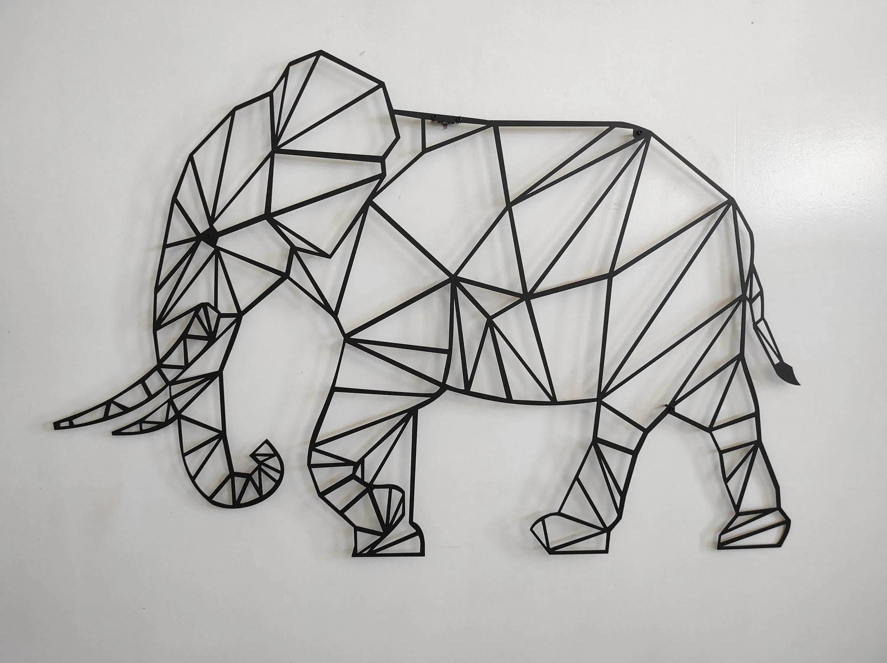 Elephant Shaped Metal Wall Hanging Decor