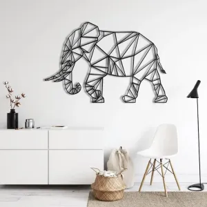 Elephant Shaped Metal Wall Hanging Decor