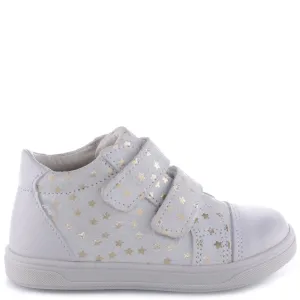 Emel Off-White/Gold Star Velcro Sneaker