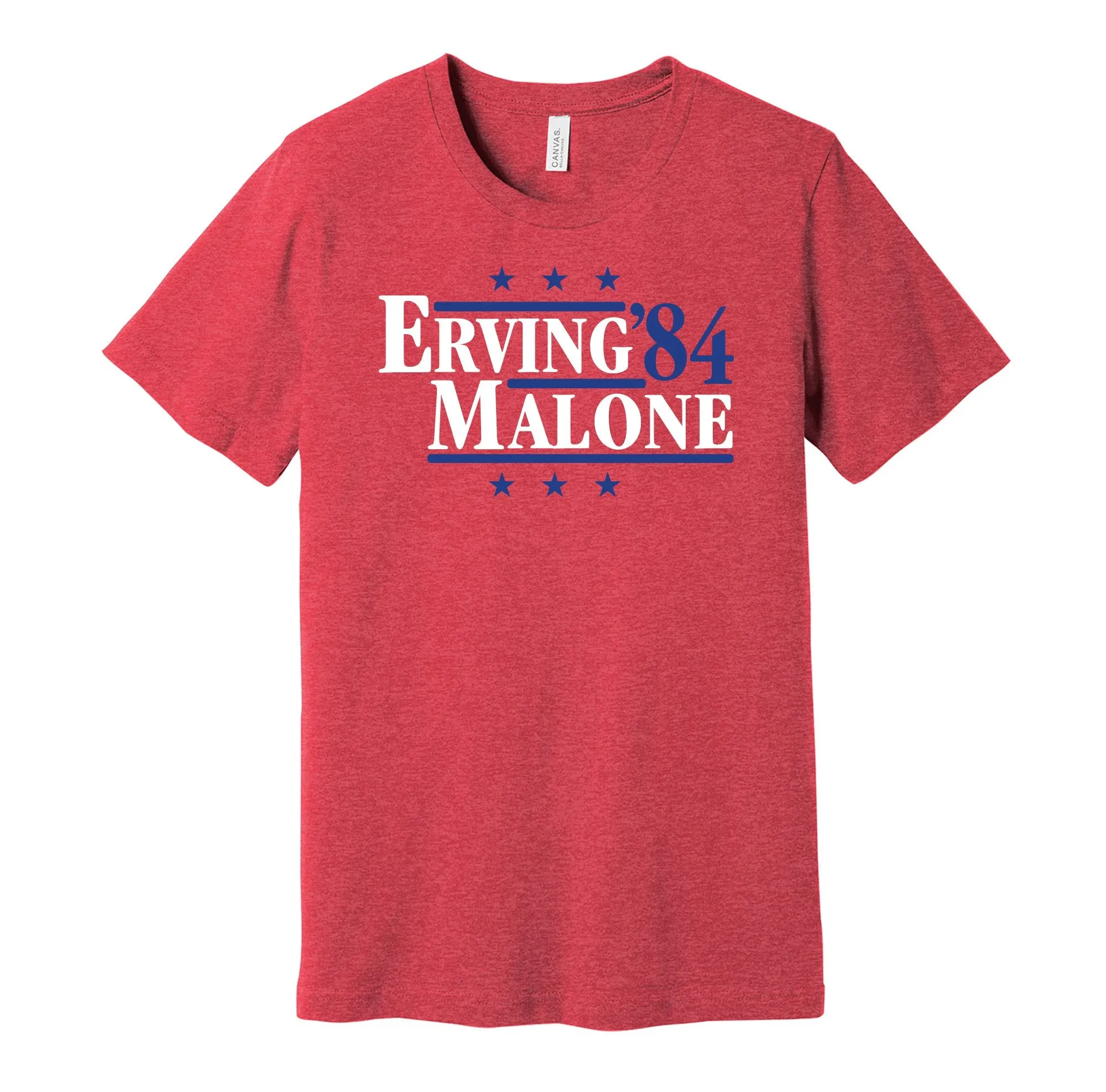 Erving & Malone '84 - Philadelphia Basketball Legends Political Campaign Parody T-Shirt - Hyper Than Hype Shirts