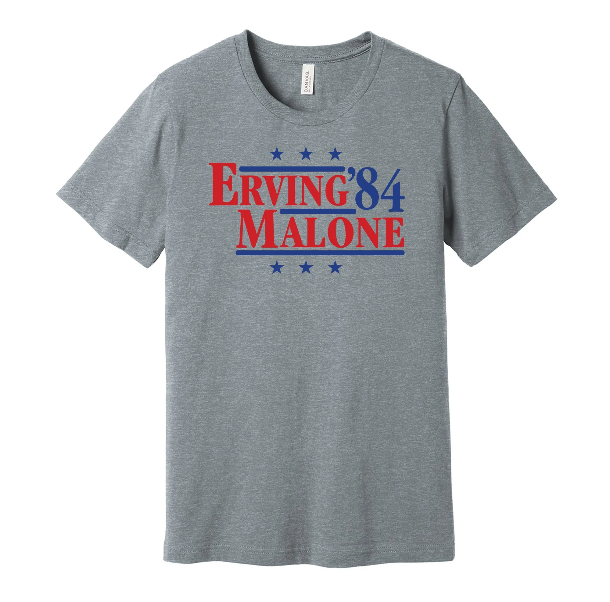 Erving & Malone '84 - Philadelphia Basketball Legends Political Campaign Parody T-Shirt - Hyper Than Hype Shirts