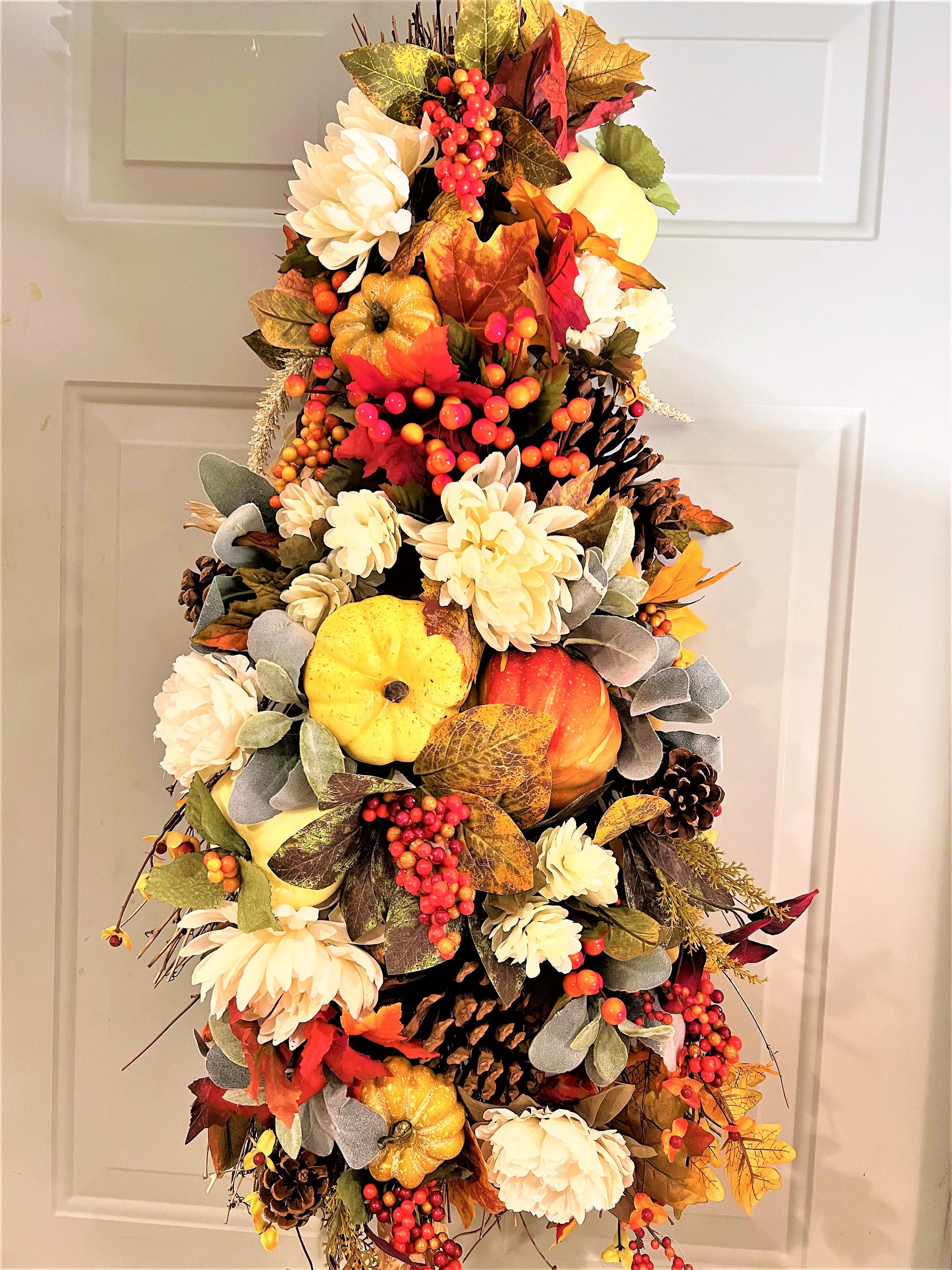 Fall Harvest Swag-  Front door Swag- 30" L X 15" W