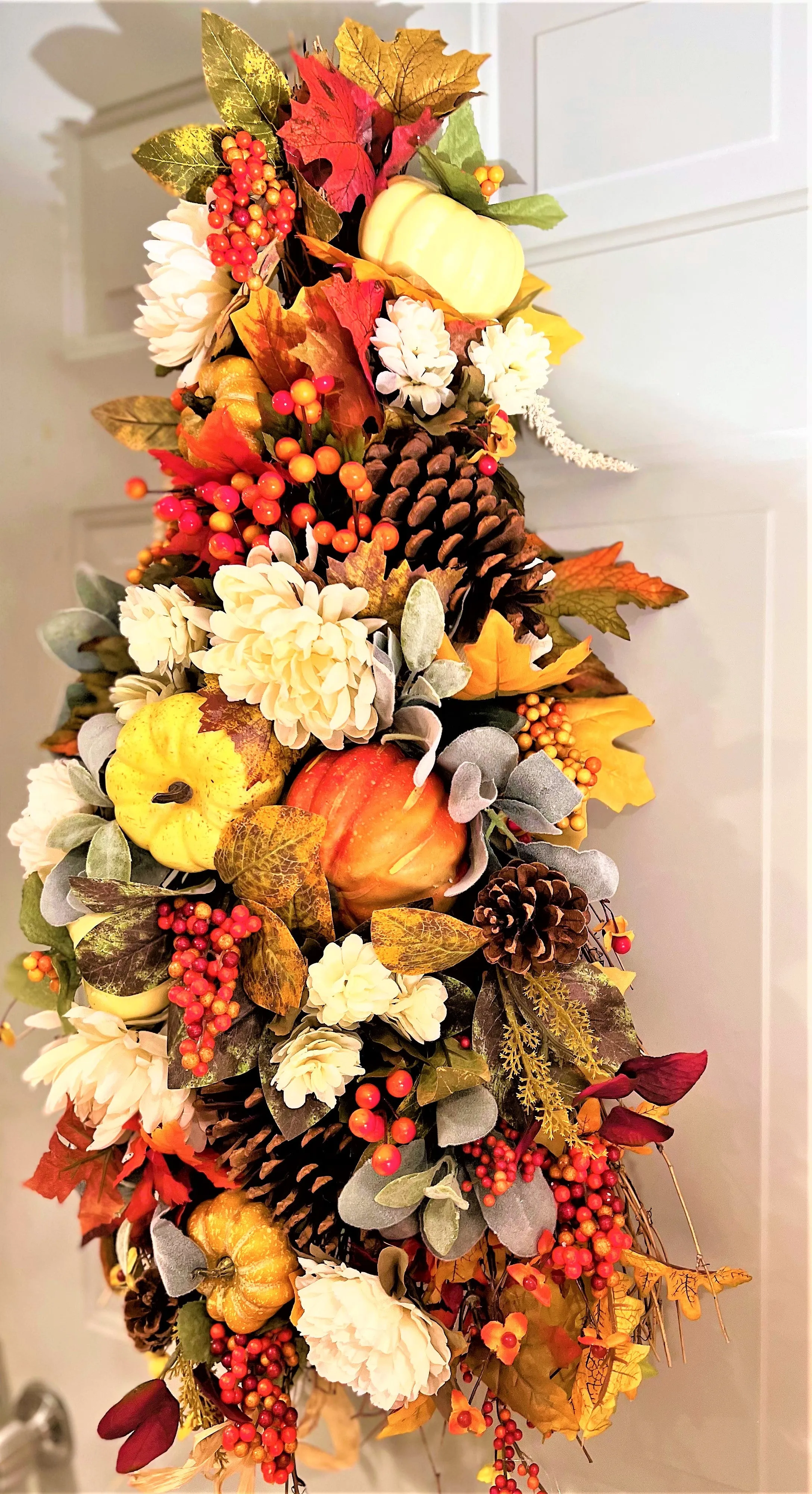 Fall Harvest Swag-  Front door Swag- 30" L X 15" W