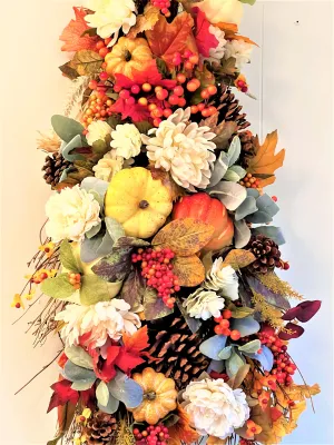 Fall Harvest Swag-  Front door Swag- 30" L X 15" W