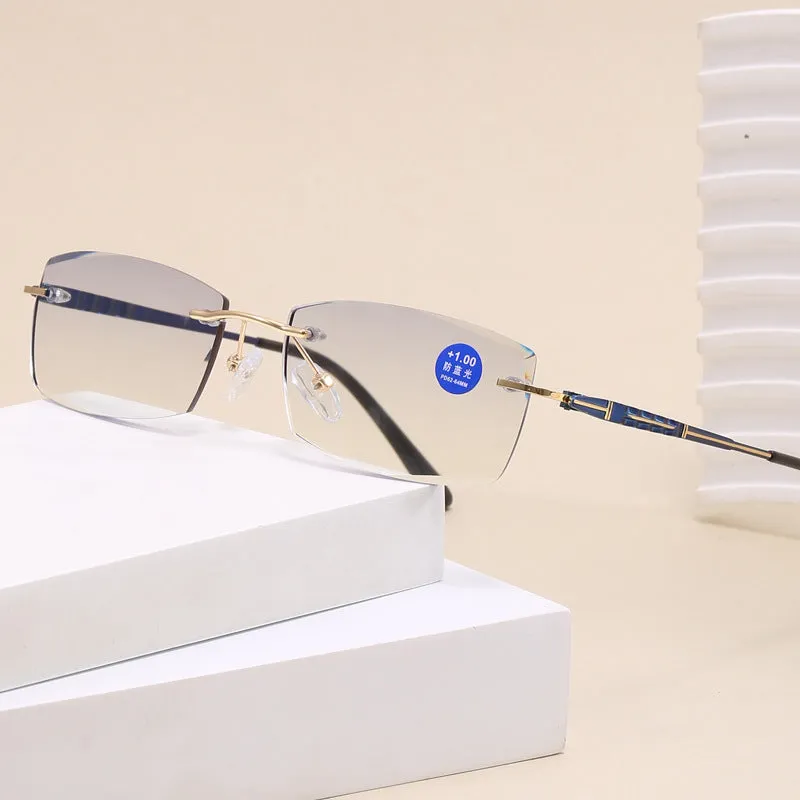 FASHIONABLE RIMLESS ULTRA-LIGHT ANTI-BLUE LIGHT READING GLASSES
