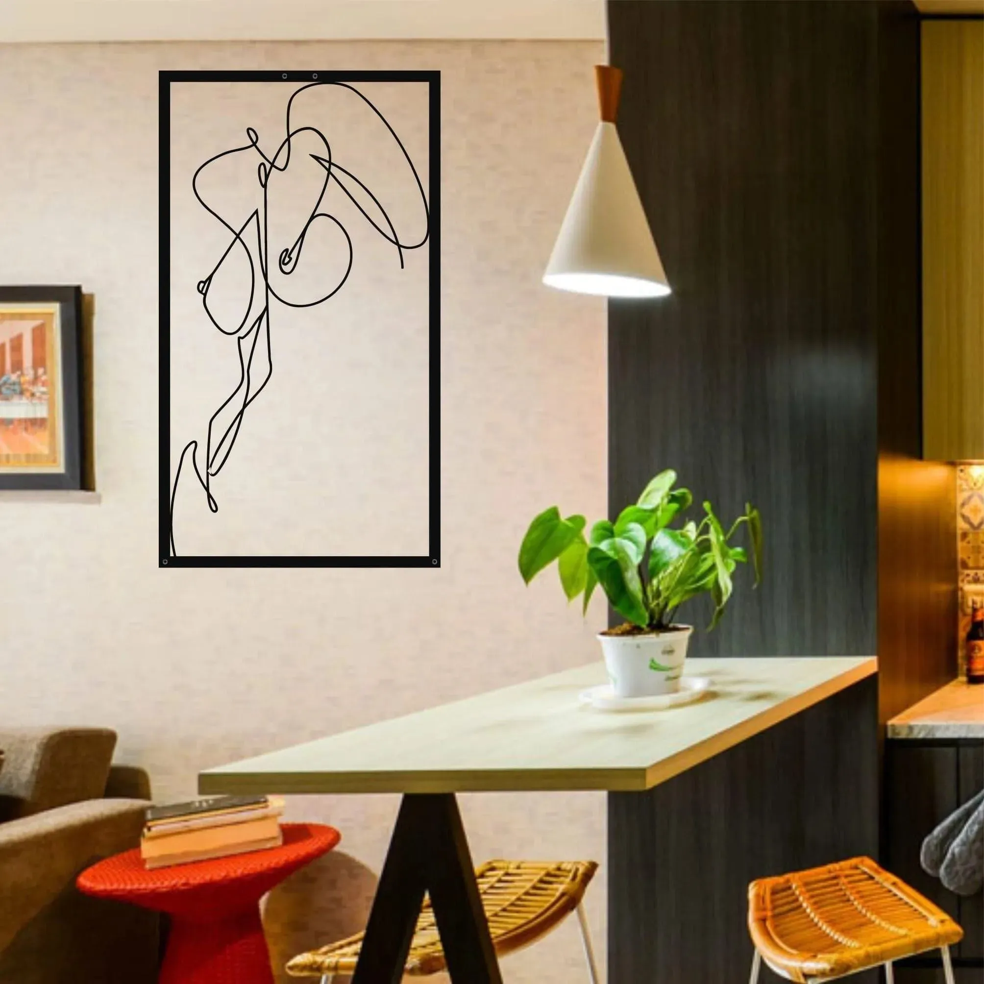 Female Body Minimalist Metal Wall Decor
