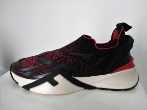 Fendi Black/Red Man's Flow Mesh Running Sneakers