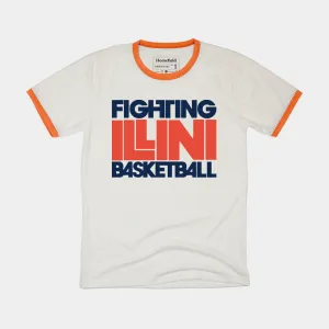 Fighting Illini Basketball Retro Ringer Tee