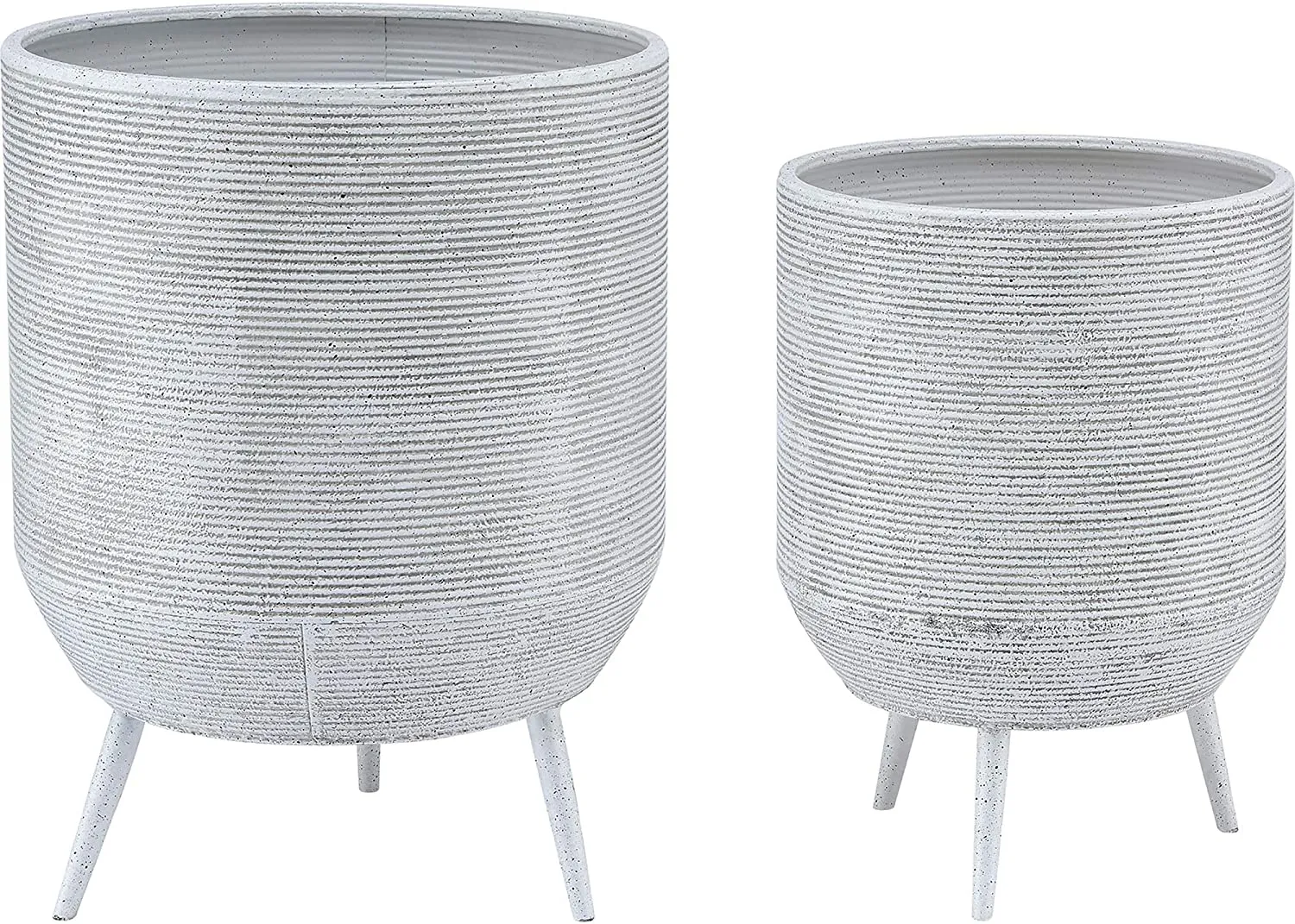 FirsTime & Co. Buena Vista Planter 2-Piece Set, American Crafted, Aged White, Indoor/Outdoor, 14 & 19", Retails $162 