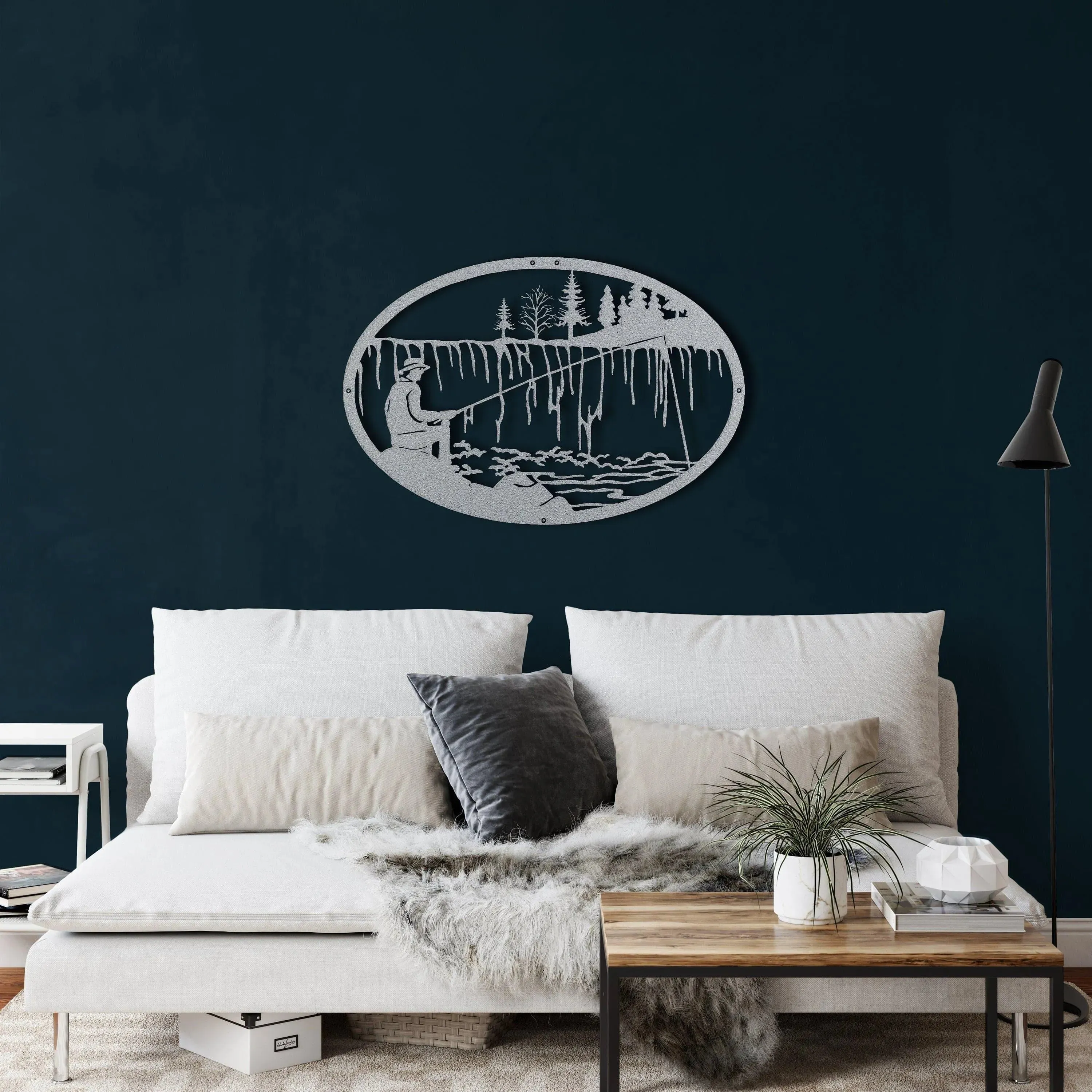 Fisherman Metal Wall Art