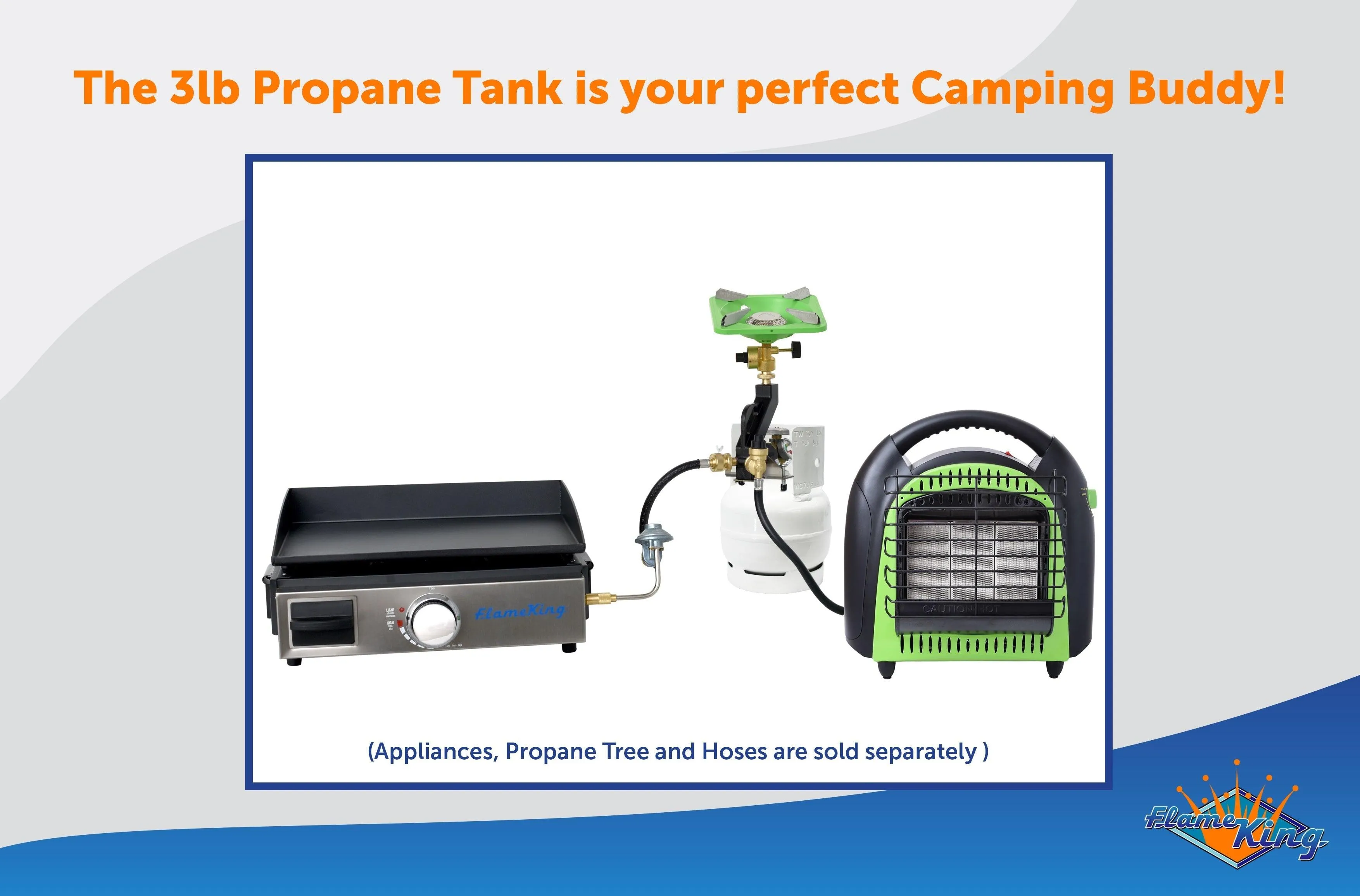 Flame King 3lb Propane Tank LP Cylinder with Gauge and OPD