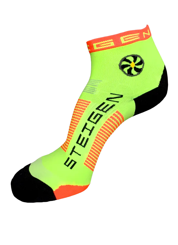 Fluro Yellow Running Socks ¼ Length