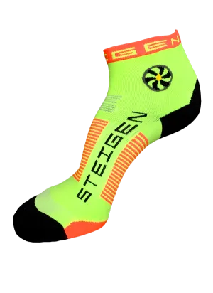 Fluro Yellow Running Socks ¼ Length
