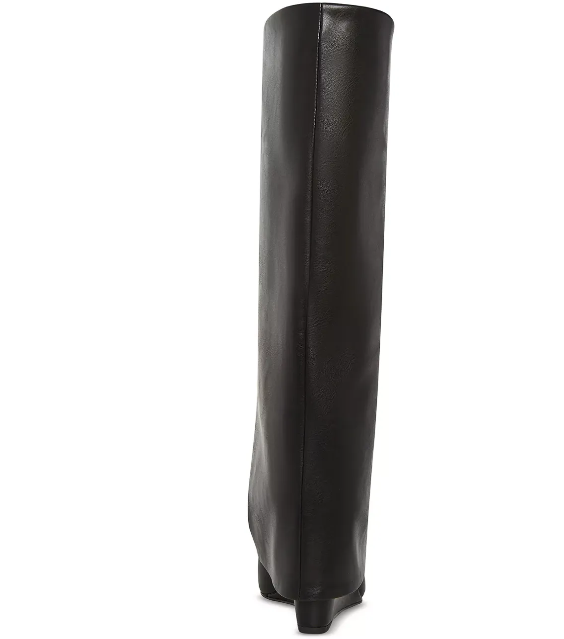 Fold Over Cuffed Knee High Wedge Bootie