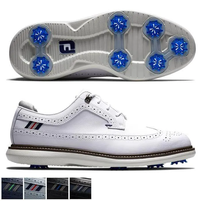 Footjoy Traditions - Wing Tip Golf Shoes 11.5 Gray/Navy/Red (57912) M