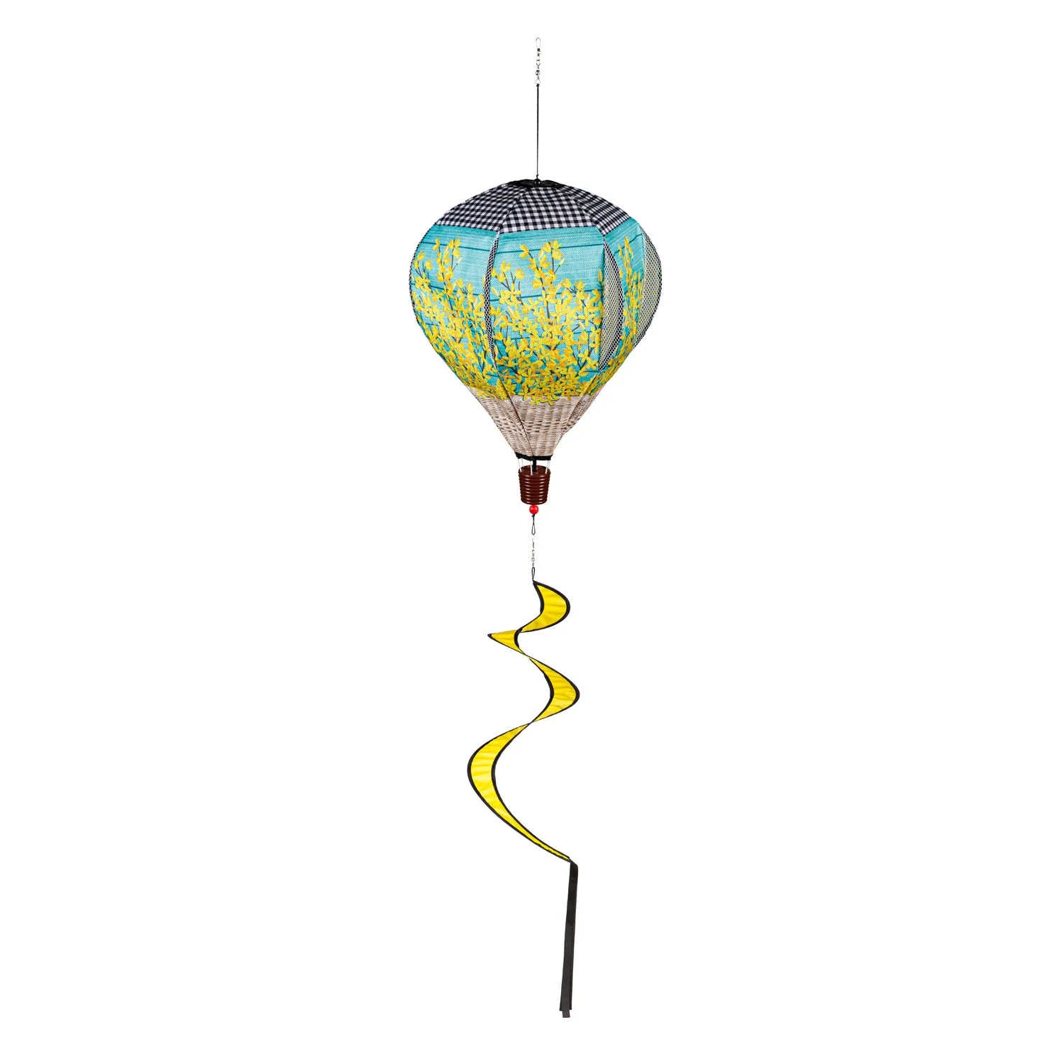 Forsythia Basket Burlap Balloon Spinner,45bb457