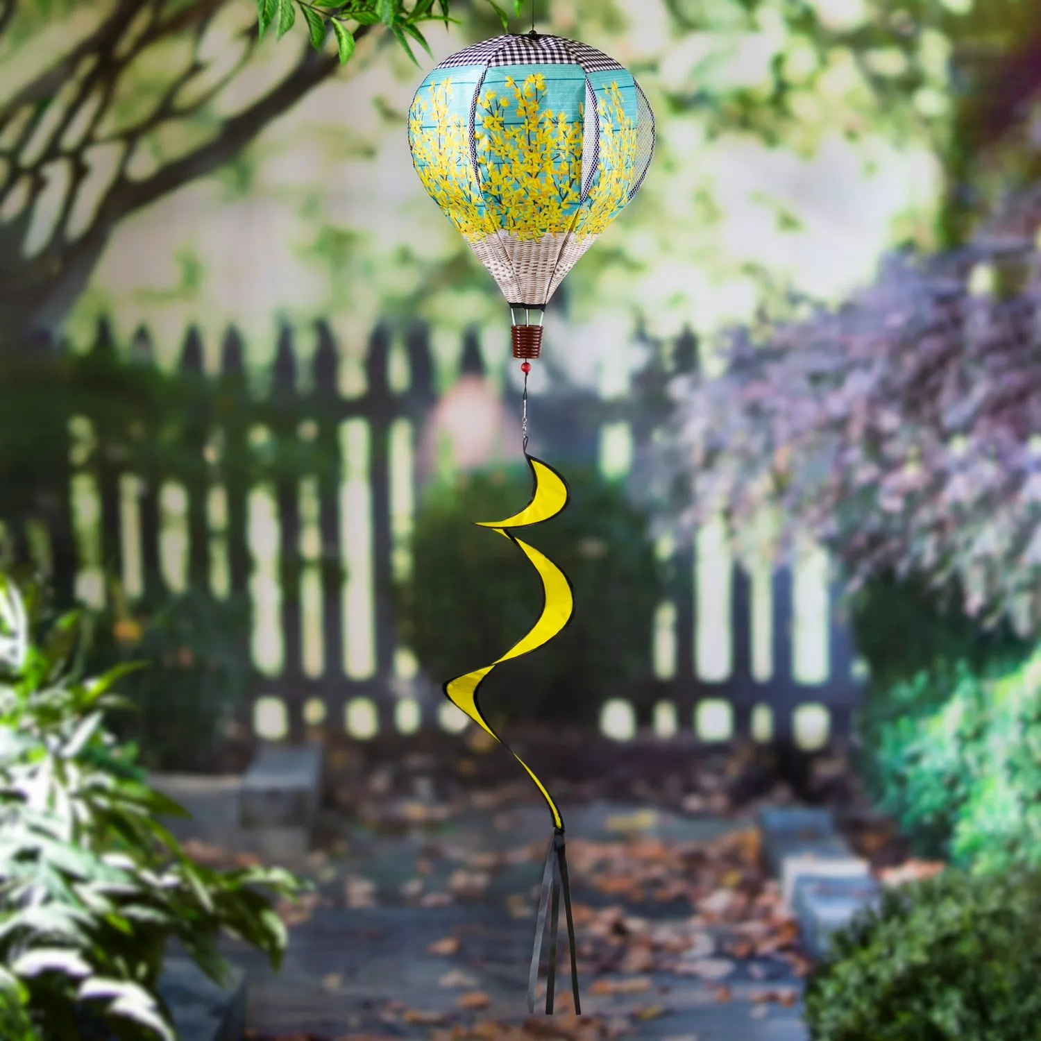 Forsythia Basket Burlap Balloon Spinner,45bb457
