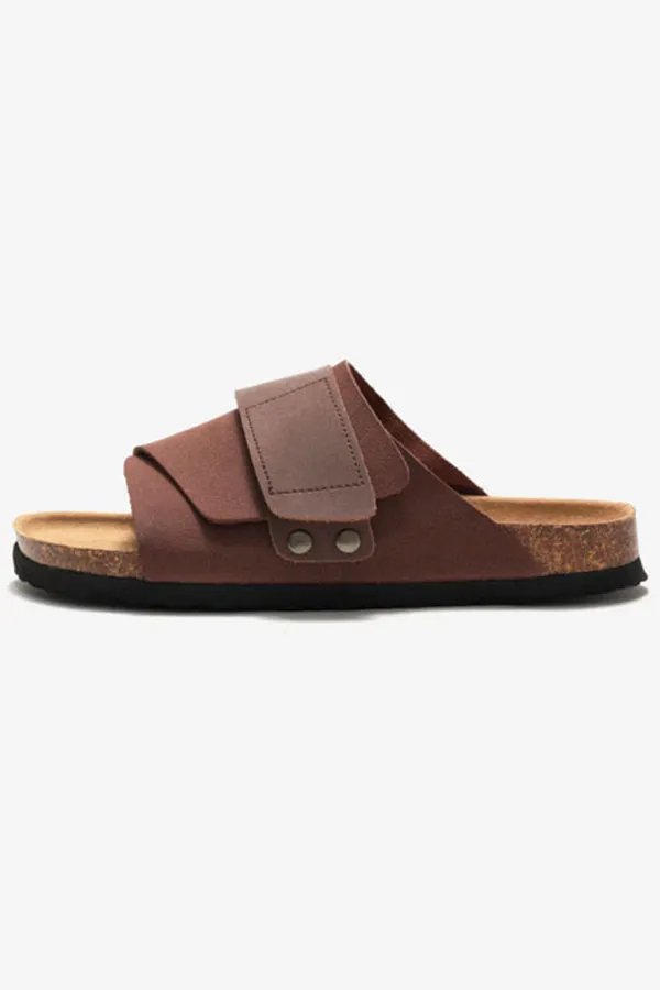Frosted Leather Beach Slip-on Sandals